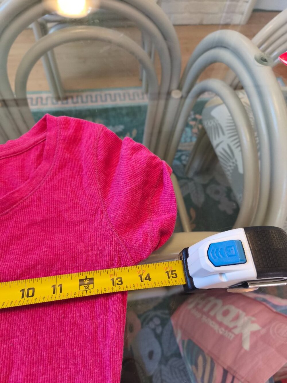 y2k Mudd Ribbed Short Sleeve Slim Fit Henley Tee sz S Pink Preppy Dainty Indie - Picture 8 of 8